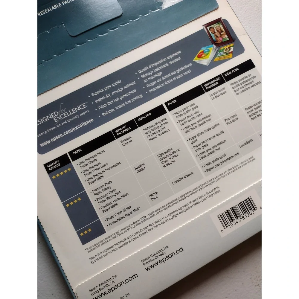 ✨‎ Epson S041062 Presentation Paper Matte 8.5x11 Letter Size 100 Sheets White